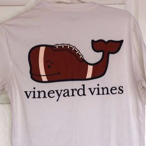 Vineyard Vines Football Whale pocket T shirt